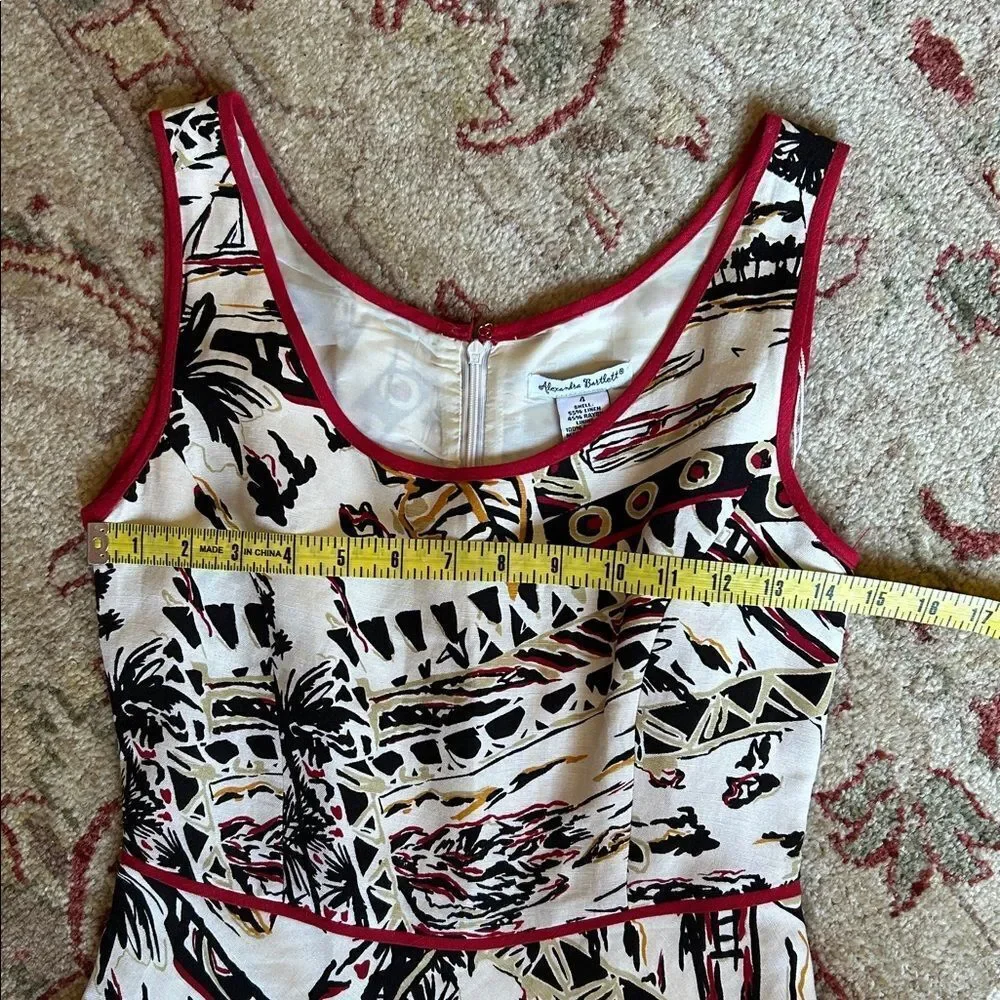 Alexandra Bartlett Black and White Abstract Midi Dress - Picture 3 of 10
